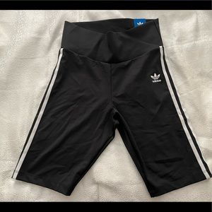 Adidas black high-rise shorts